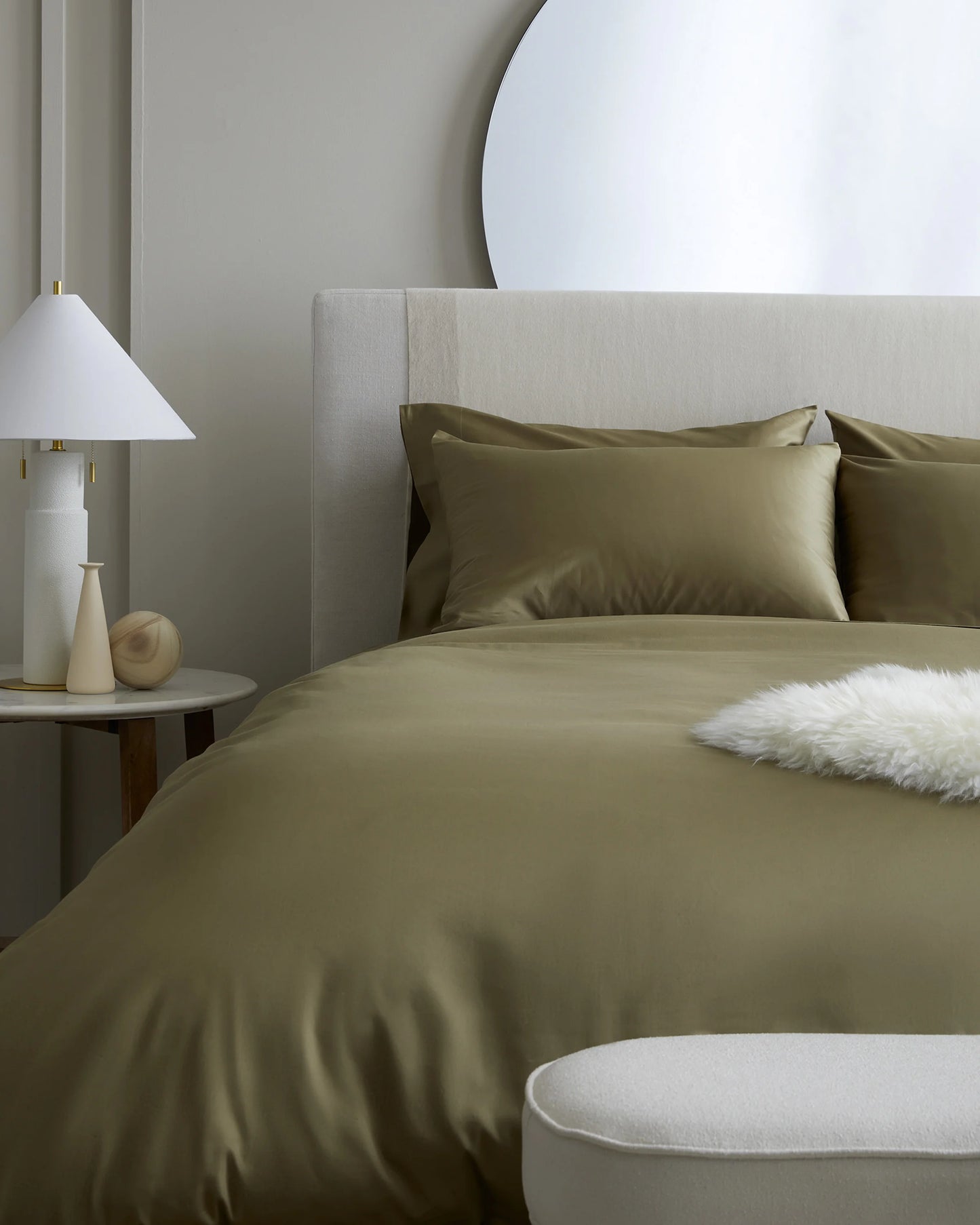 Luxury Organic Sateen Duvet Cover Set - Twin / Ivory