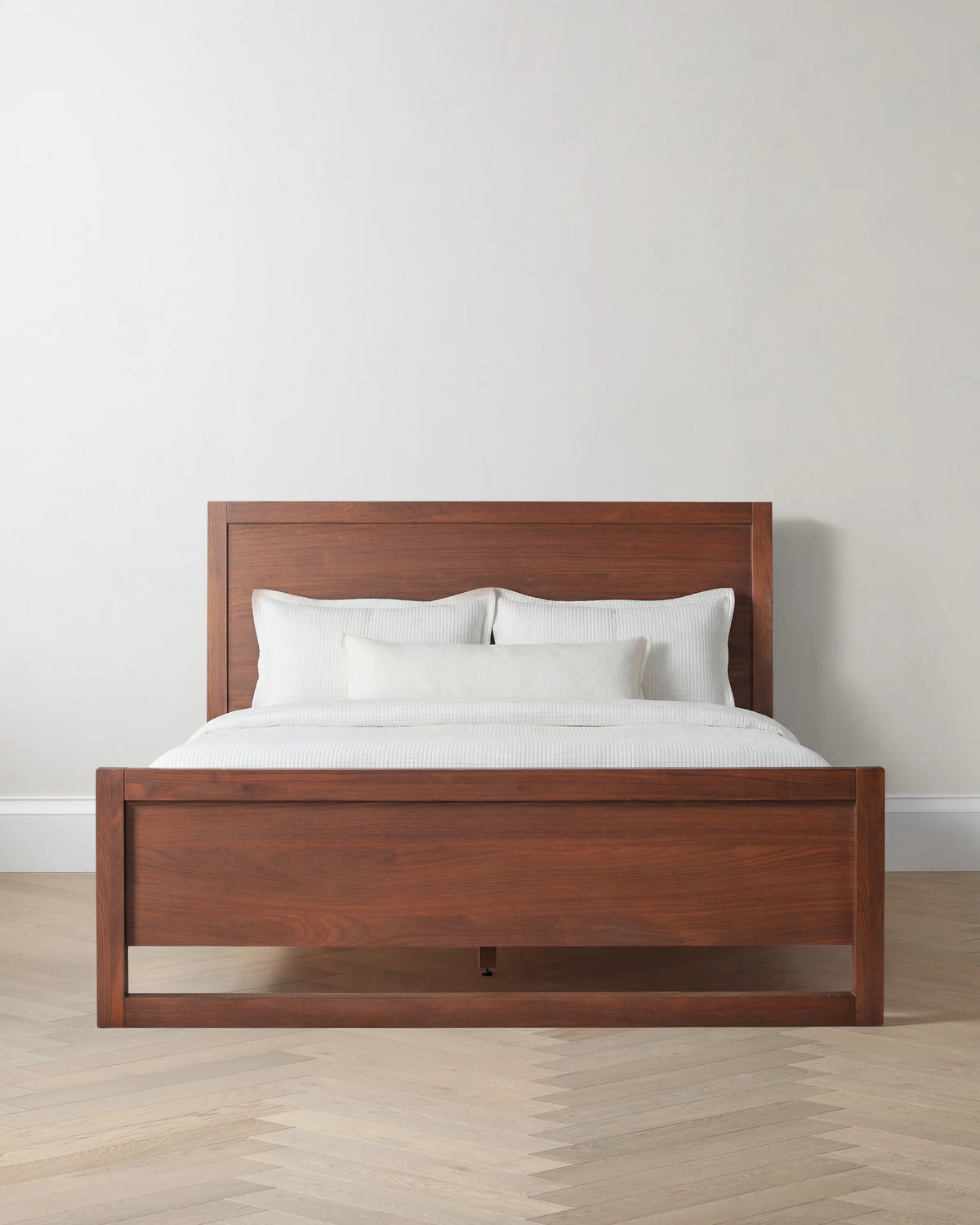 Solid Wood Frame Bed - Queen / Walnut Brown