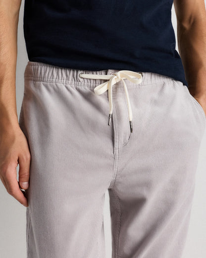 Organic Stretch Corduroy Drawstring Trousers - S / Storm Blue