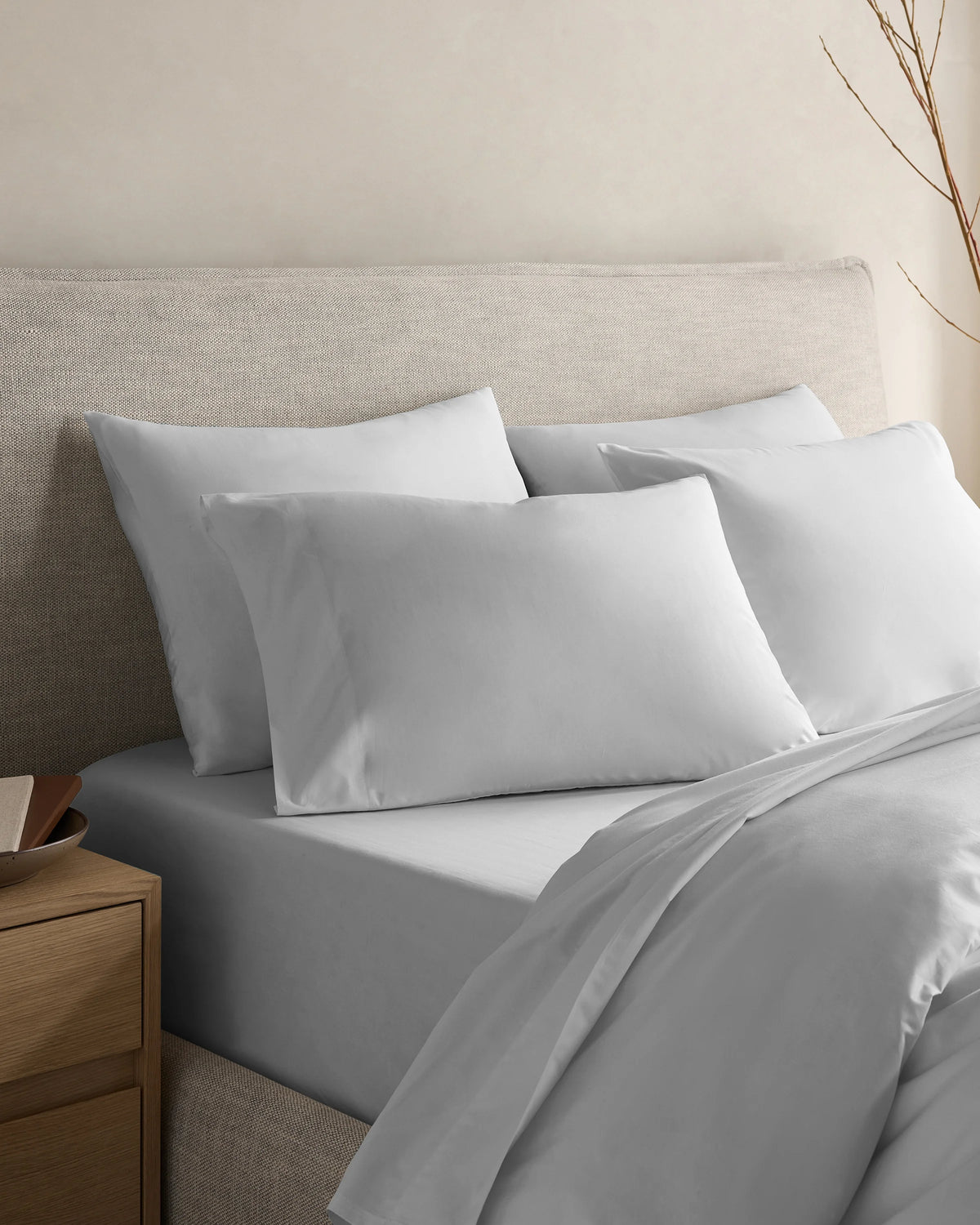 Organic Crisp Percale Deluxe Bedding Bundle - Twin / White