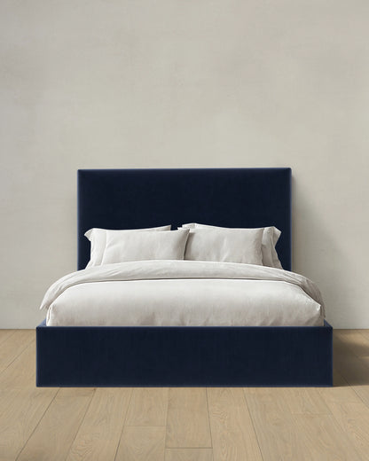 Square Bed in Performance Velvet - Full / Butterscotch