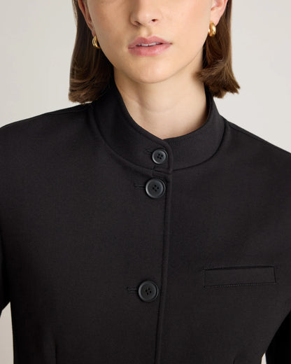 Ultra-Stretch Ponte Stand Collar Blazer - XS / Navy