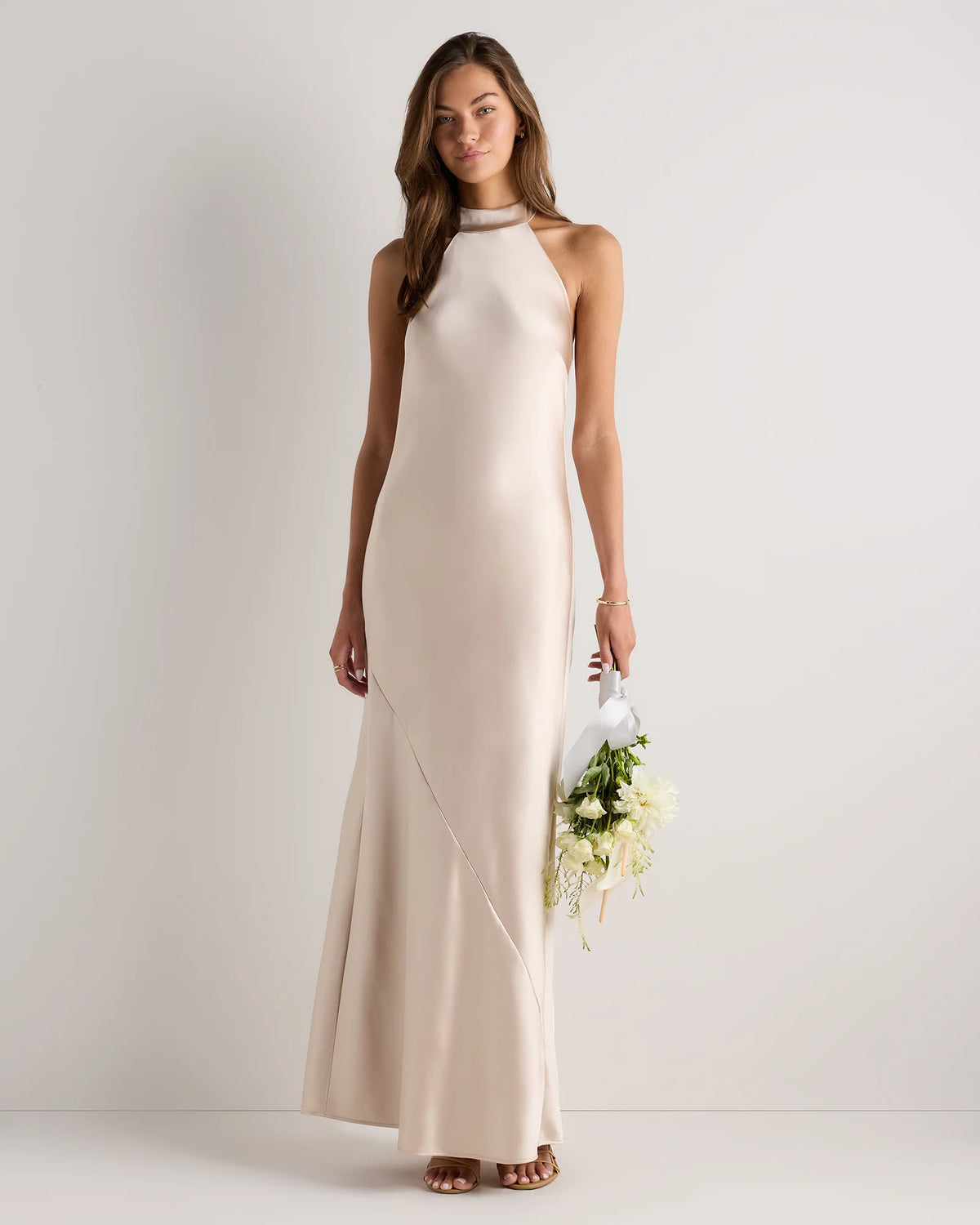 Catalina Stretch Satin Dress - 0 / Garden Sage Green