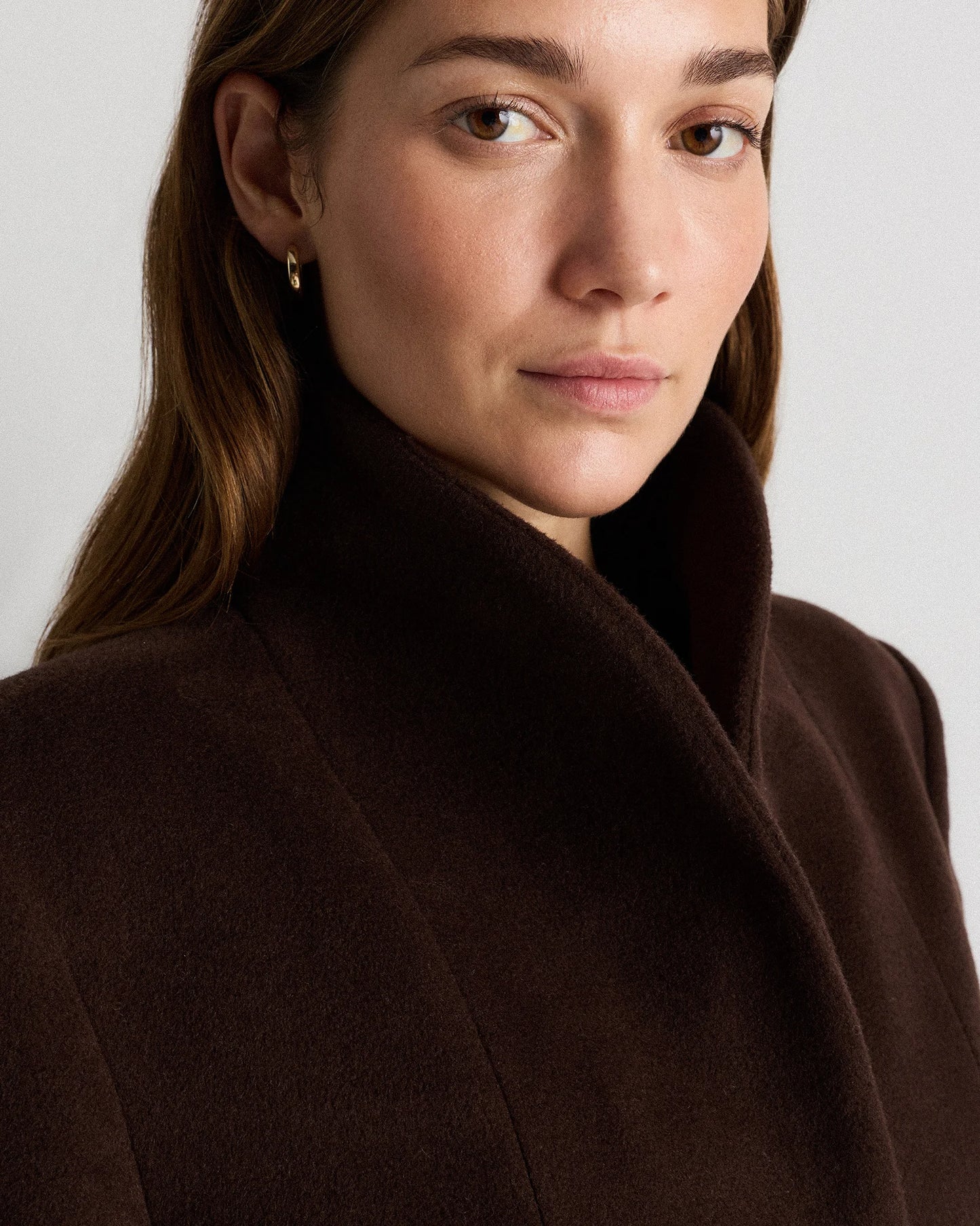Wool Cashmere Cocoon Coat - XS / Dark Chocolate