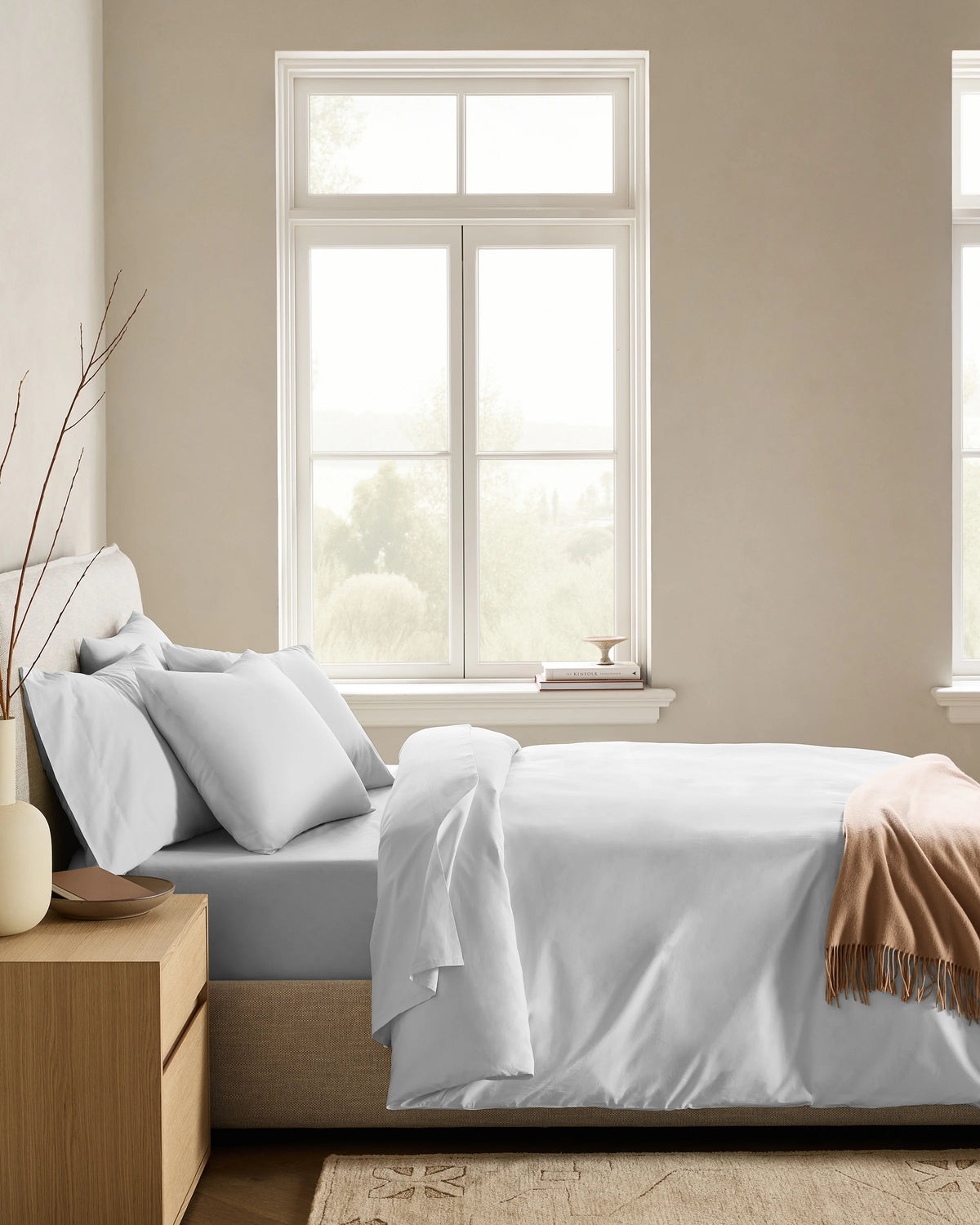 Organic Crisp Percale Duvet Cover Set - Twin / Espresso