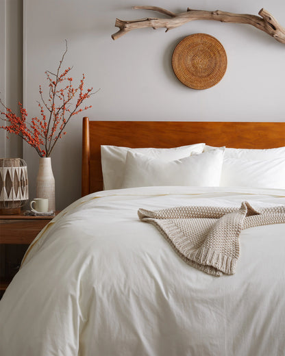 Organic Brushed Cotton Sham Set - Standard / Toffee