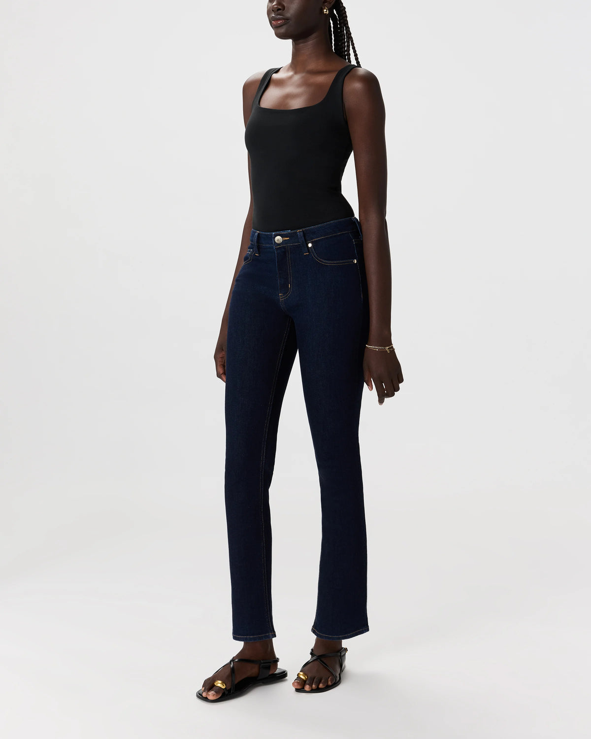 Luna Stretch Slim Straight Jeans - 24 / Black