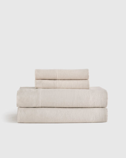 European Linen Sheet Set - Twin / Peach