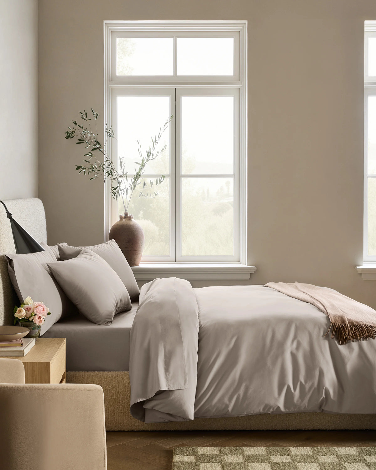 Organic Crisp Percale Deluxe Bedding Bundle - Twin / White