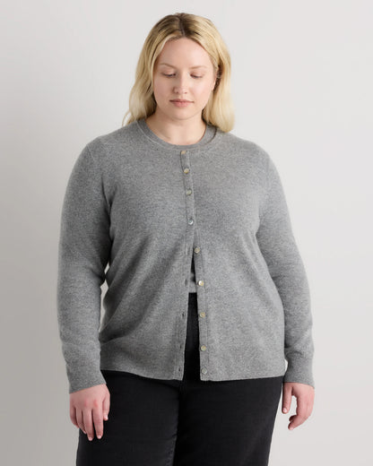 Mongolian Cashmere Cardigan Sweater - 1X / Ivory