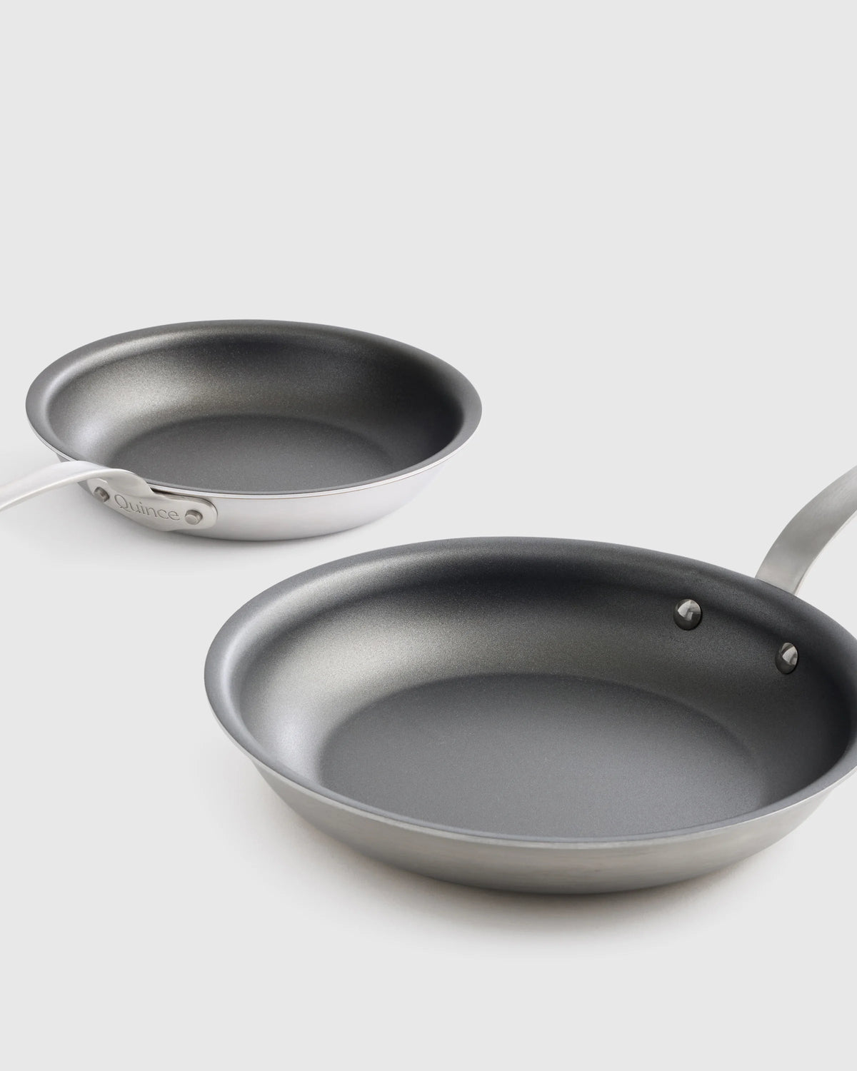 5-Ply Stainless Steel Nonstick Cookware: 2-Piece Frying Pan Set: 8" & 10" - 8" & 10" / No Color