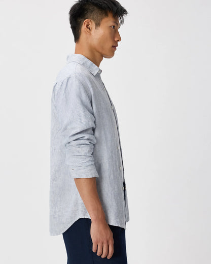 100% European Linen Relaxed Long Sleeve Shirt - XS / Flax