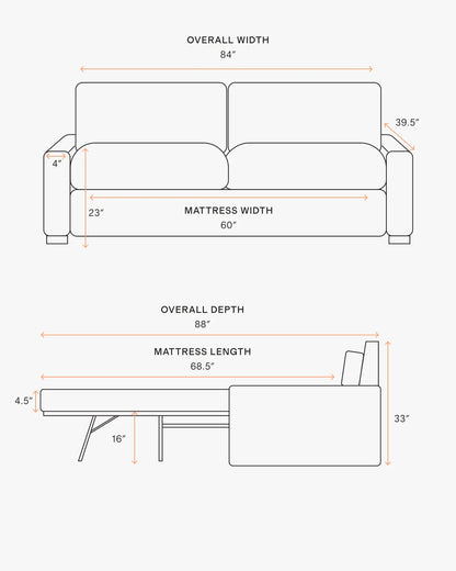 Brennan Sleeper Sofa in Performance Basketweave - Queen / Flax