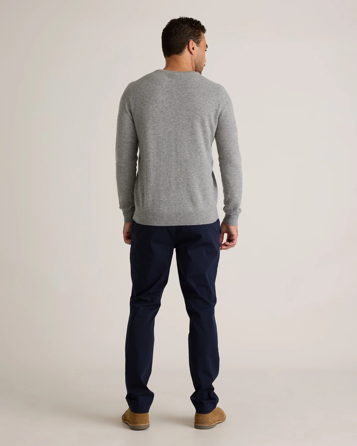 Mongolian Cashmere V-Neck Sweater - S / Oatmeal