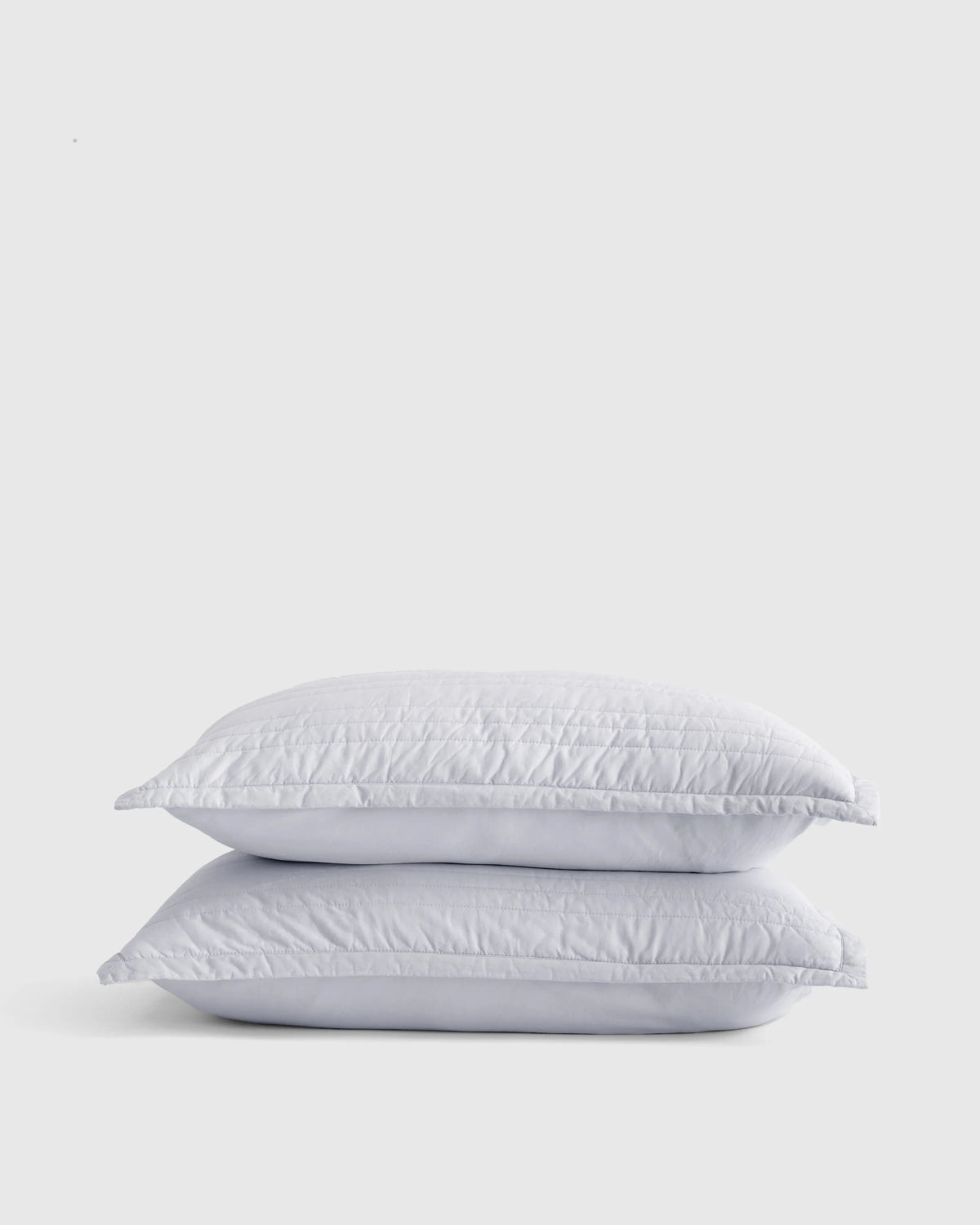 Organic Cotton Stripe Stitch Quilted Sham Set - Standard / White