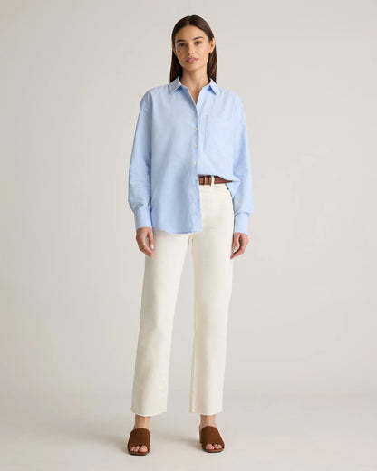 Organic Cotton Relaxed Oxford Shirt - XS / Opal Pink