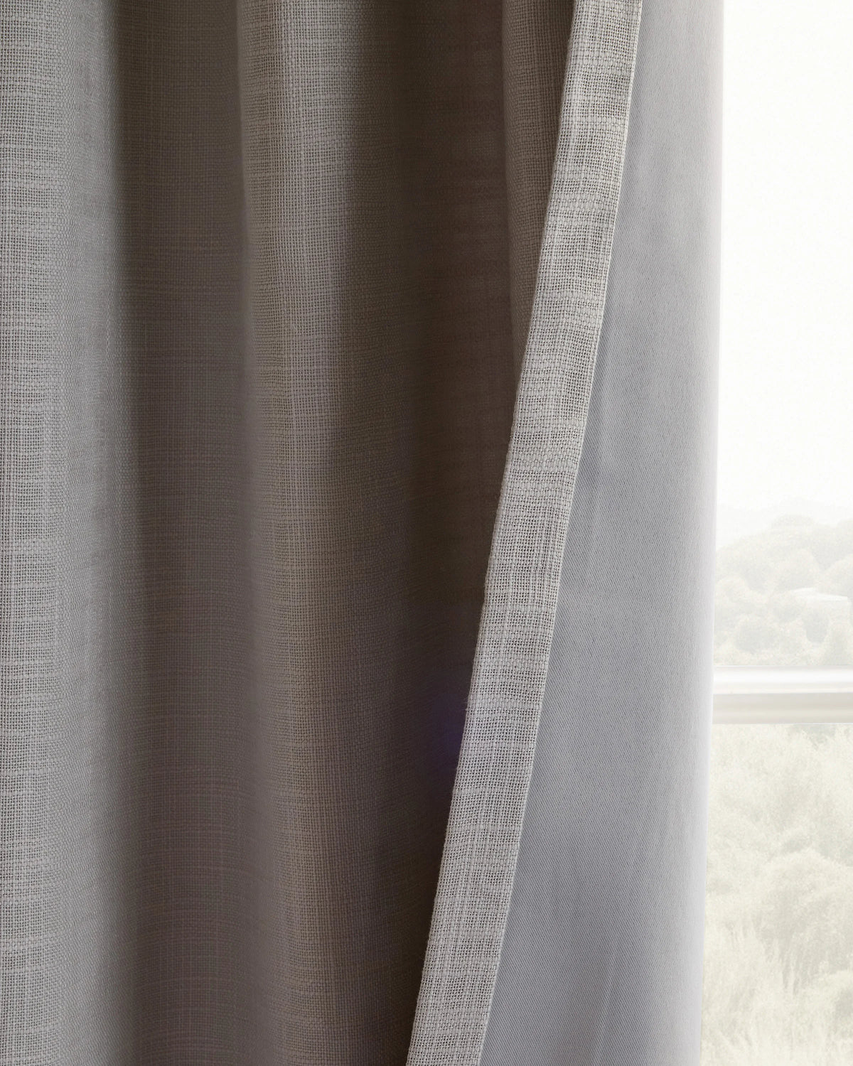 Textured Cotton True Blackout Curtain - 48x84 / White