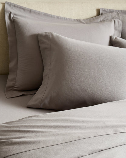 Luxury Organic Flannel Sham Set - Standard / Grey
