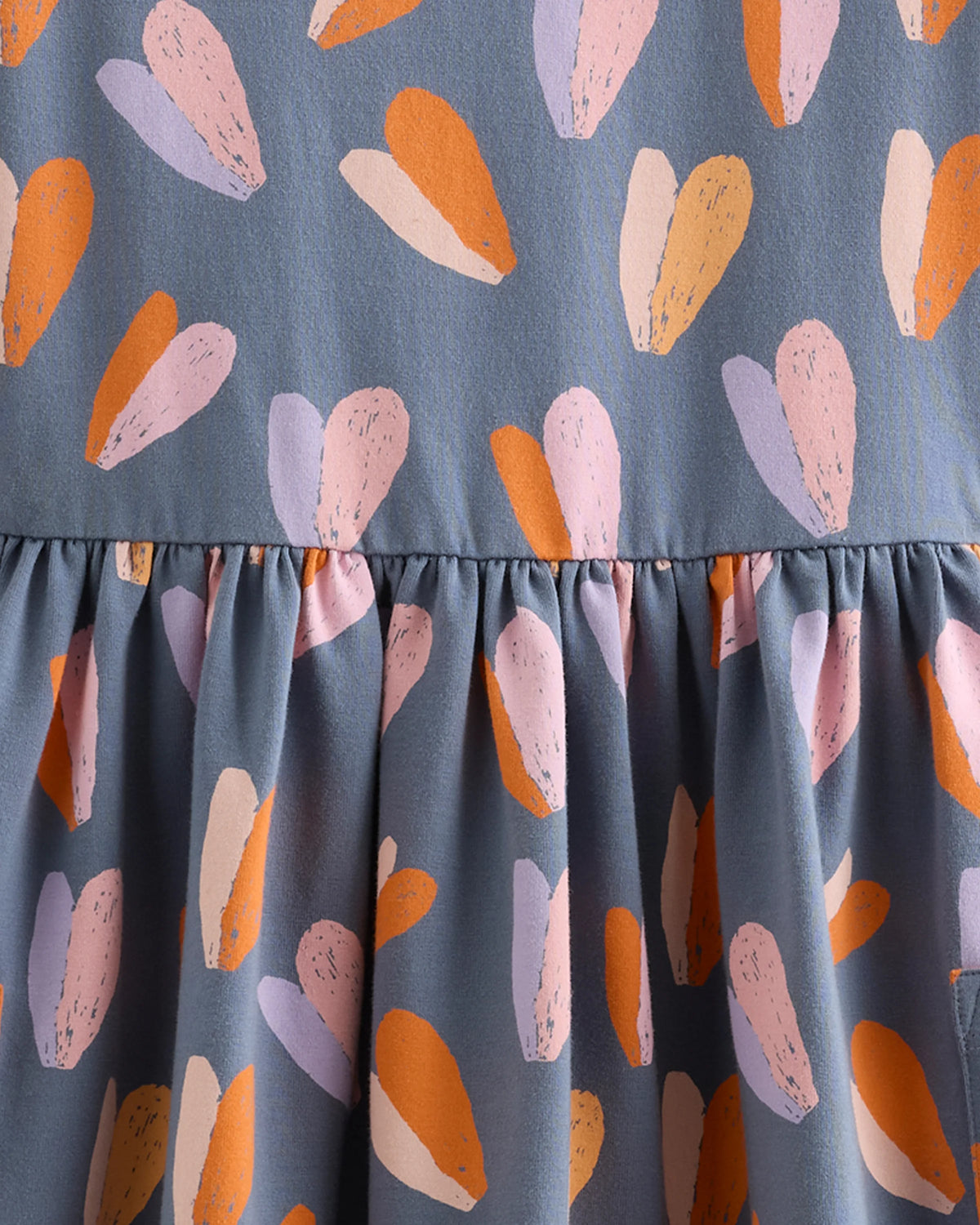 Organic Cotton Long Sleeve Fit and Flare Pocket Dress - 2T / Purple Poppy Garden