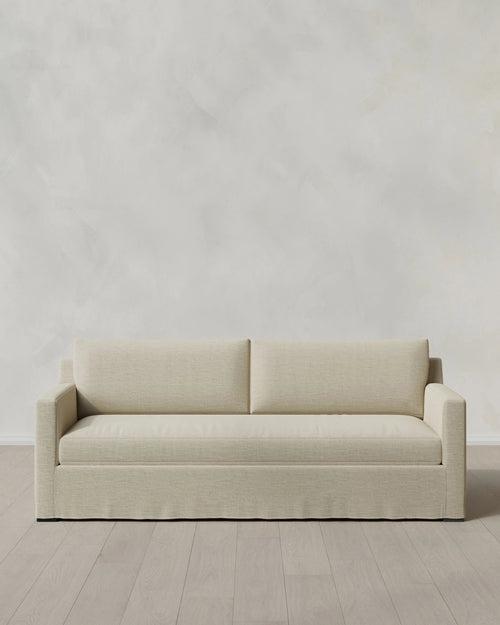 Ellery Slipcover Sofa in Performance Linen - 7ft / Sand