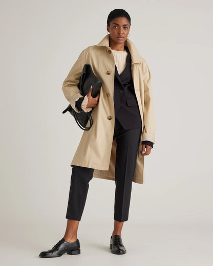 Ultra-Stretch Ponte Double-Breasted Blazer - XS / Charcoal