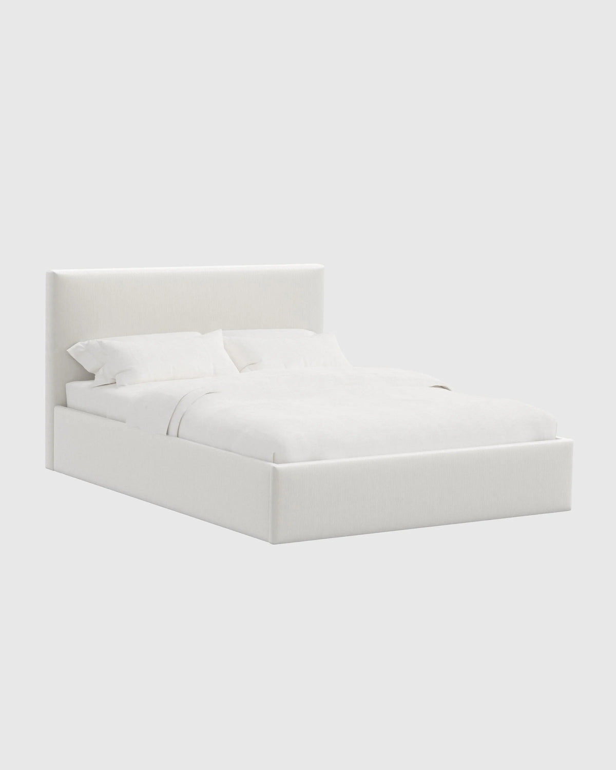 Square Bed in Performance Velvet - Full / Chocolate