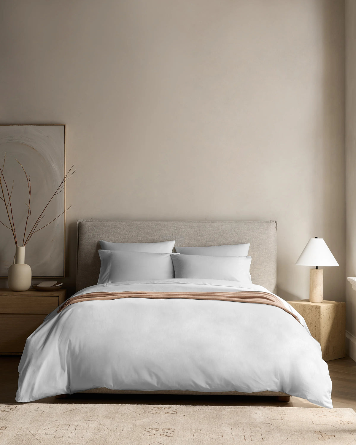 Organic Crisp Percale Deluxe Bedding Bundle - Twin / White