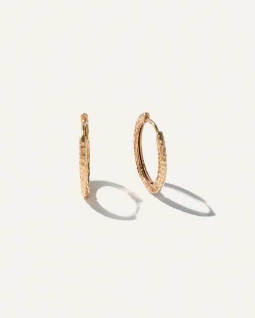 Hammered Nina Medium Hoops - One Size / Gold Vermeil