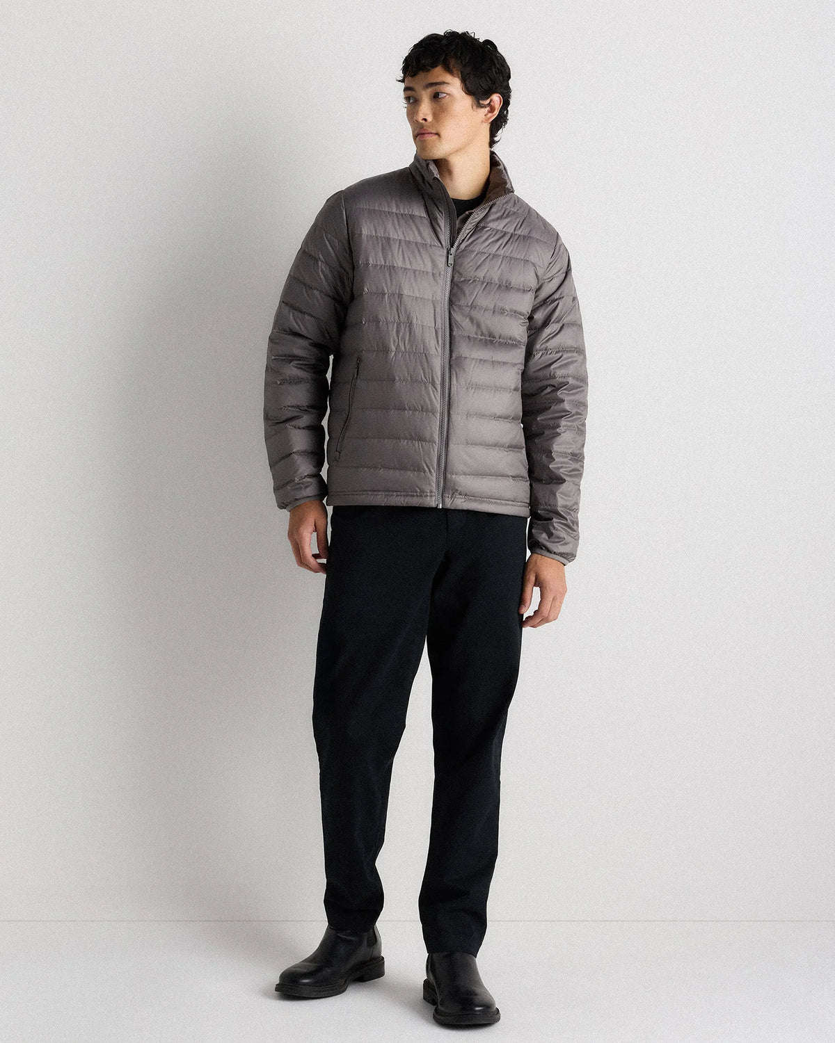 Lightweight Down Packable Puffer Jacket - XS / Overcast Grey