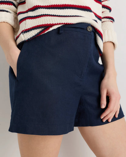 100% European Linen Trouser Shorts - 0 / Bayberry Olive