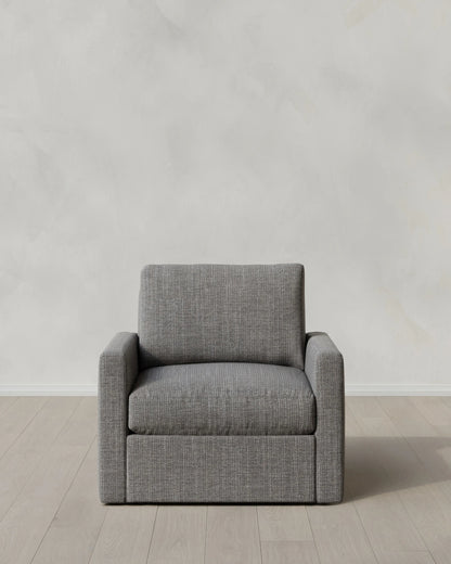 Brennan Swivel Chair in Performance Chenille Linen Blend - 32" / Slate