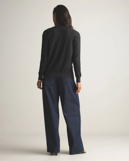 Lightweight Cotton Cashmere Cardigan - XS / Heather Oatmeal
