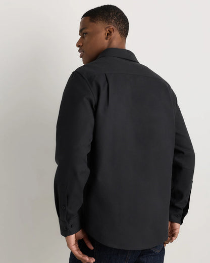 Brushed Cotton Wool Utility Overshirt - S / True Black