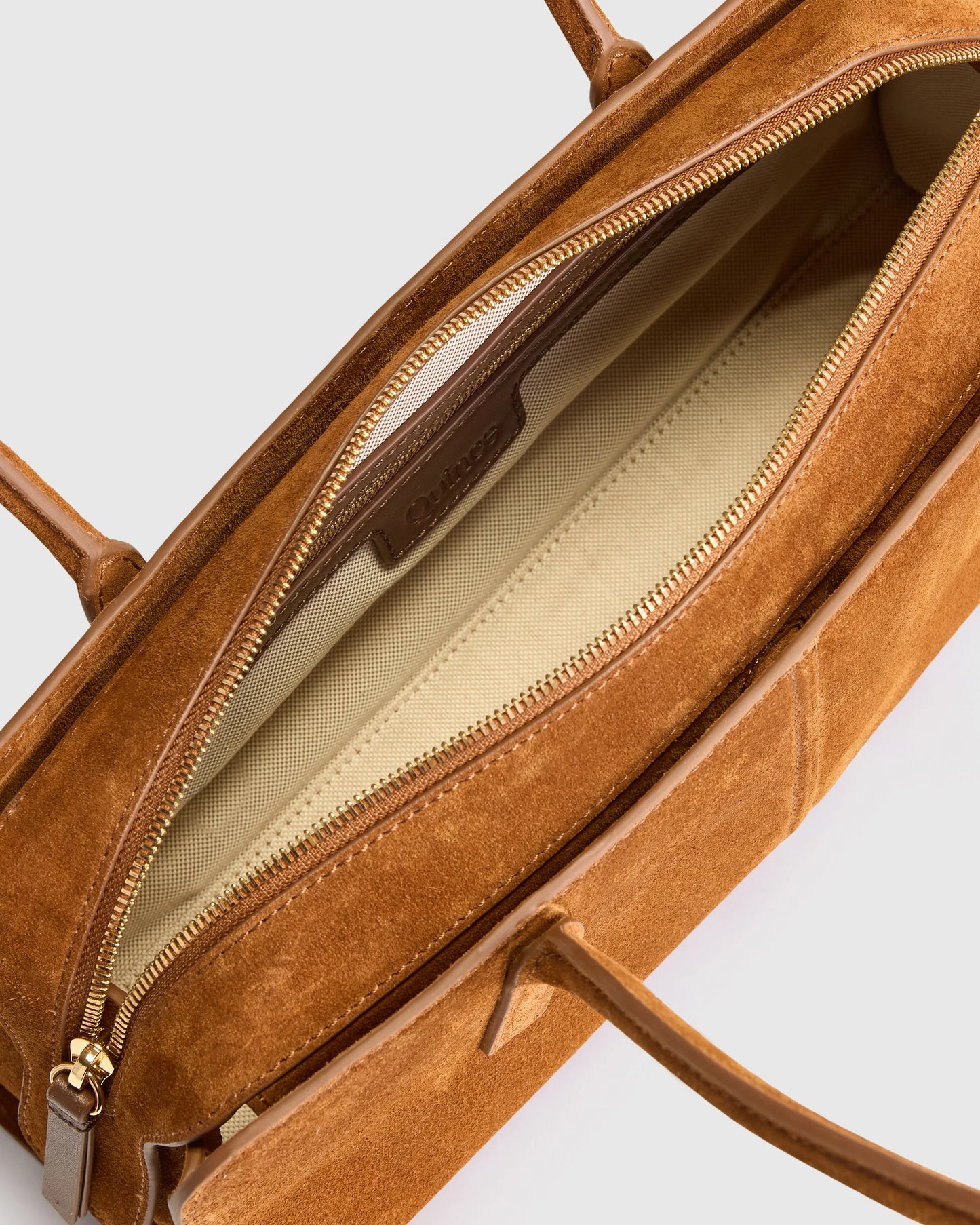 Italian Suede East-West Shoulder Bag - One Size / Whiskey