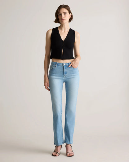 Bella Stretch Straight Jeans - 24 / Twilight Blue Fray