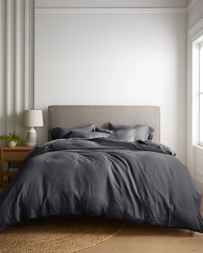 European Linen Duvet Cover - Twin / Peach