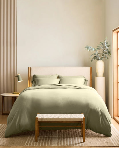 Organic Jersey Duvet Cover Set - Twin / Light Blue