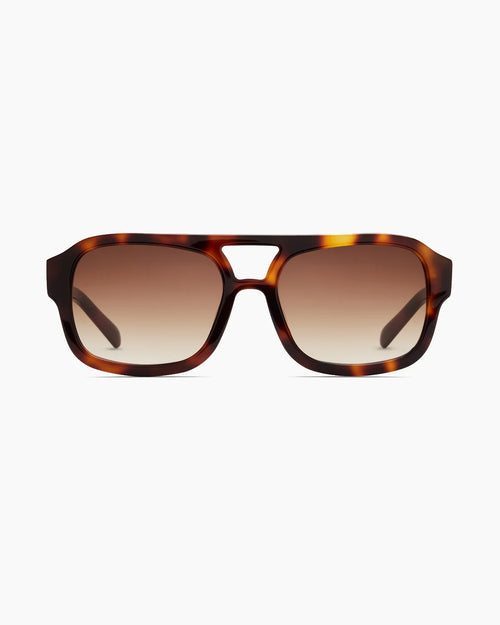 Berlin Polarized Acetate Sunglasses - Standard / Ginger Tortoise with Brown Gradient lens