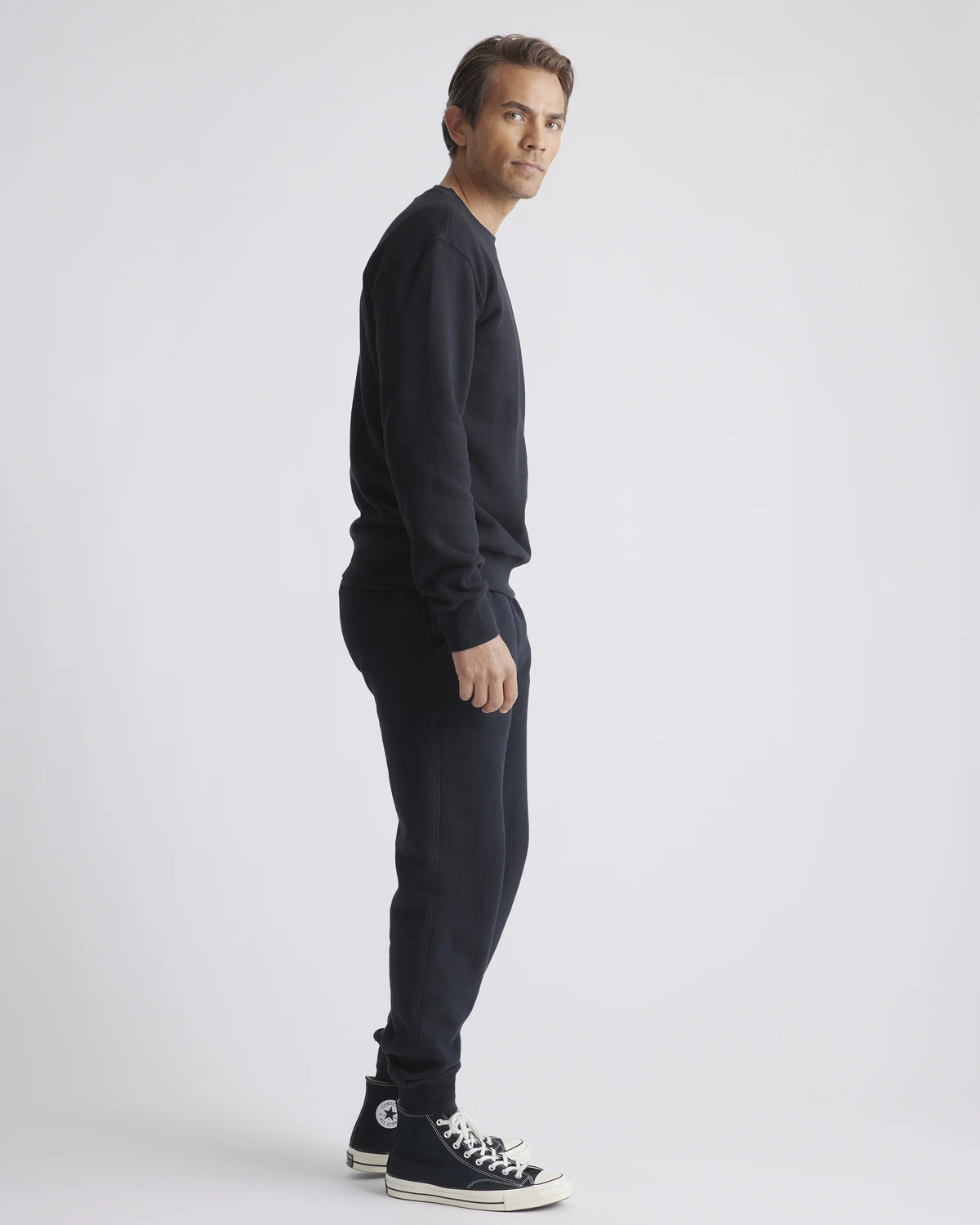 Organic Heavyweight Fleece Crew - S / Heather Grey