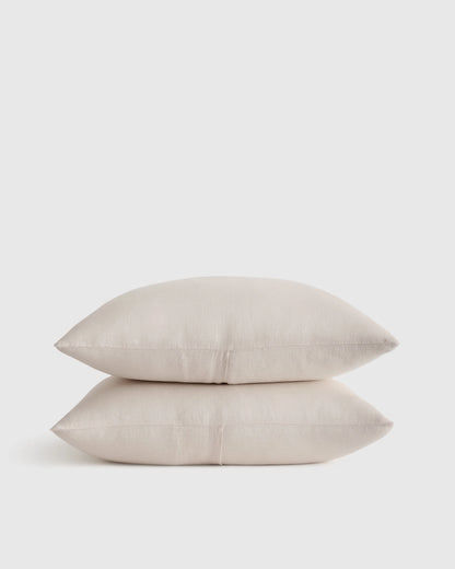 European Linen Sham Set - Standard / White