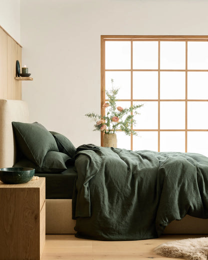 European Linen Duvet Cover - Twin / Peach