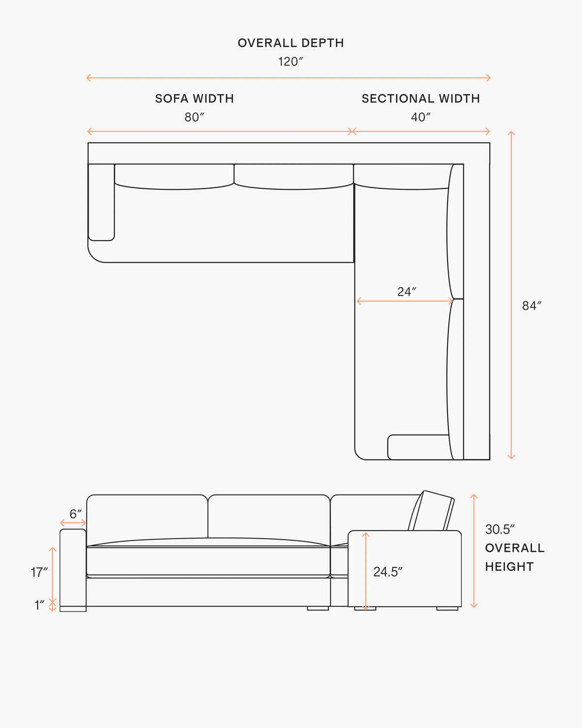 Sierra Curved Arm L Sectional in Performance Boucle - Right Arm / Mushroom