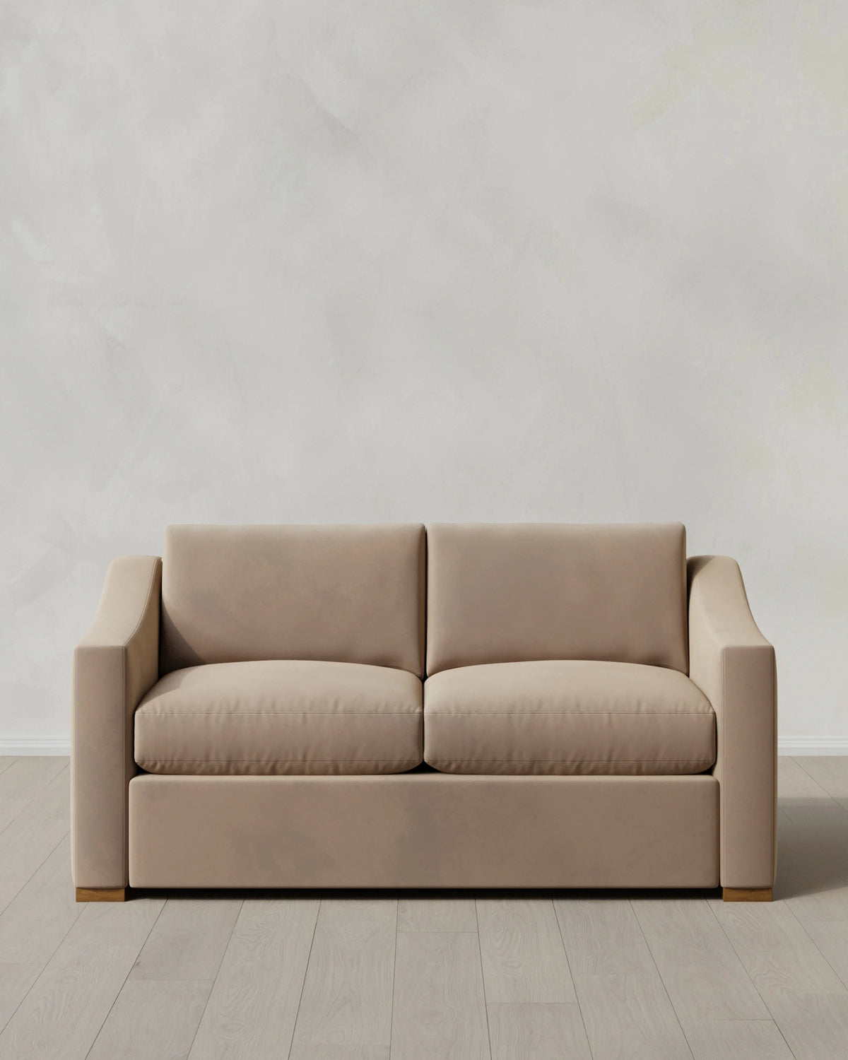 Hollis Slope Arm Sofa in Performance Velvet - 72" / Ivory