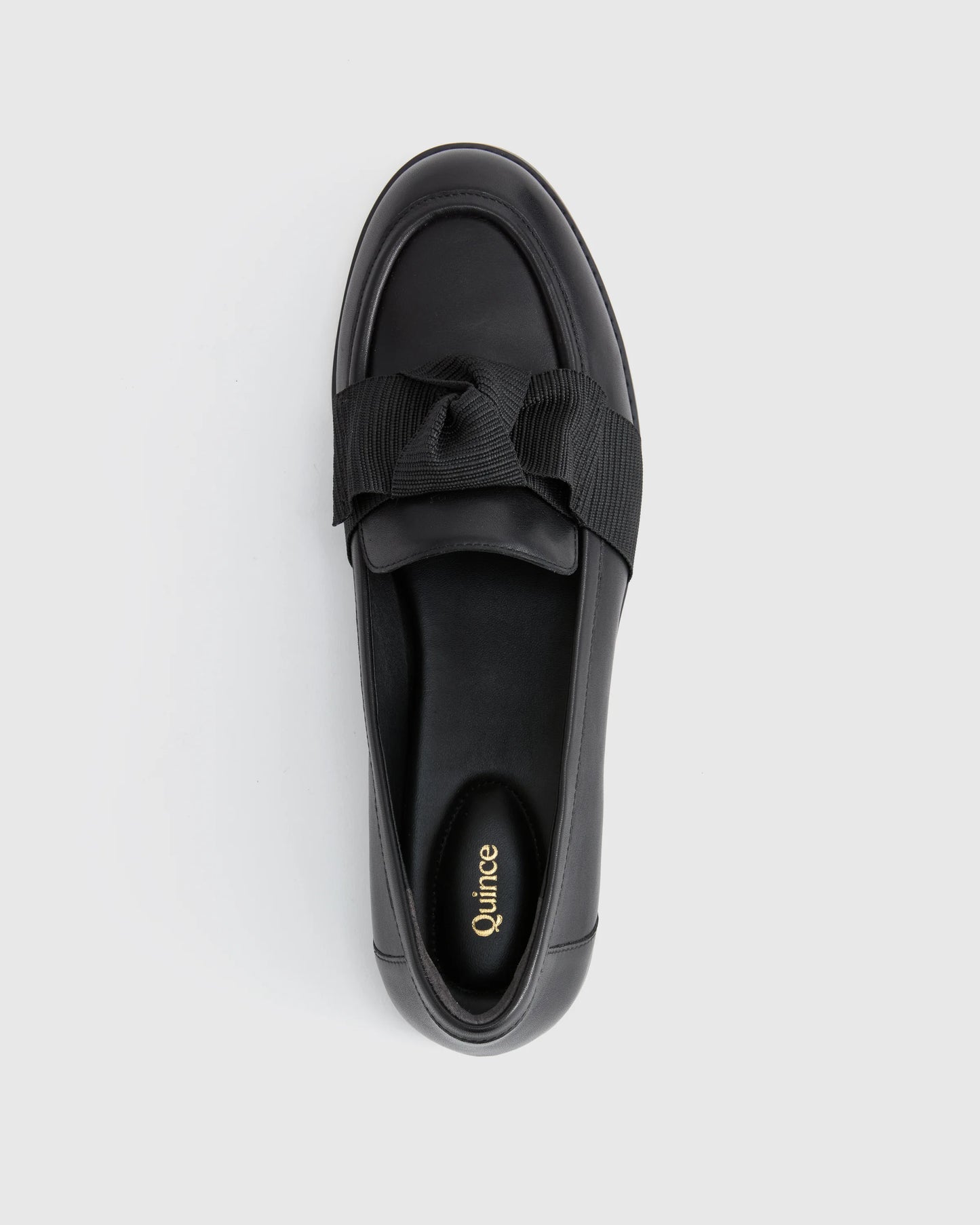 Italian Leather Bow Penny Loafer - 5 / Bone