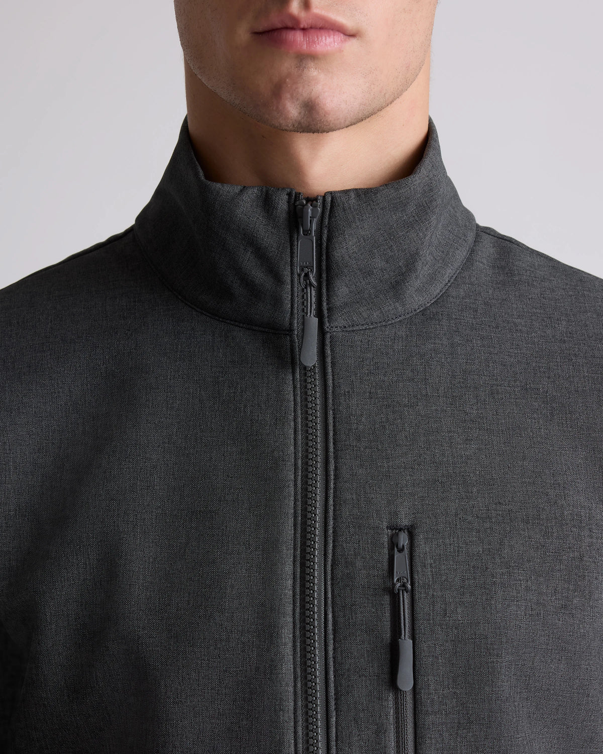 Softshell Fleece-Lined Full-Zip Jacket - S / Heather Shady Charcoal