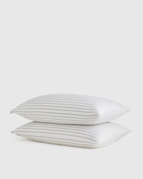 Bamboo Stripe Pillowcase Set - Standard / Double Stripe Espresso