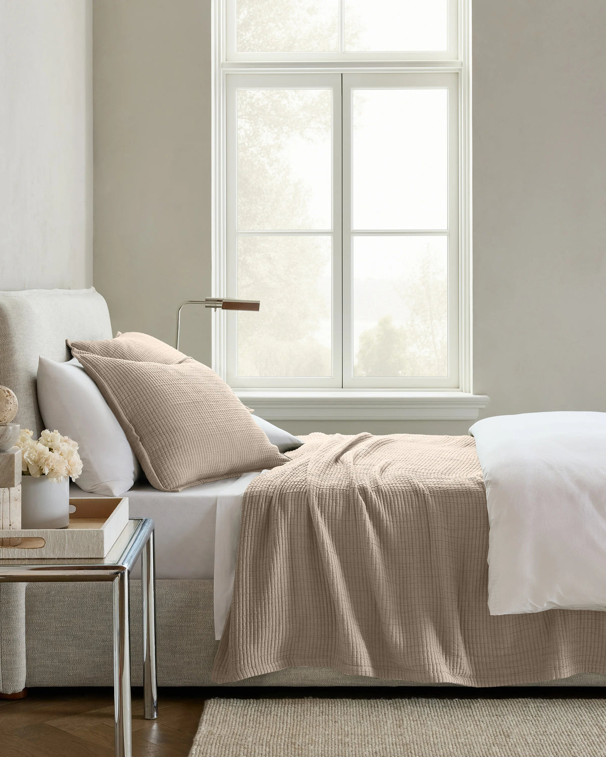Organic Ribbed Cotton Coverlet - Twin / Toffee