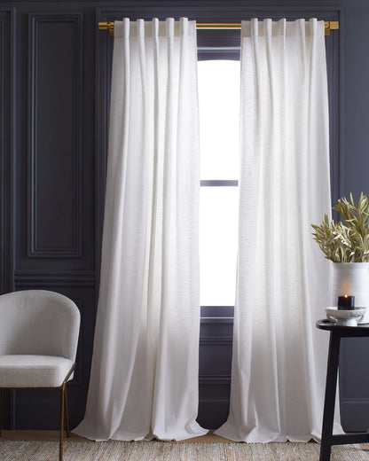 Cotton Slub Curtain - Single Panel - 48x84 / White