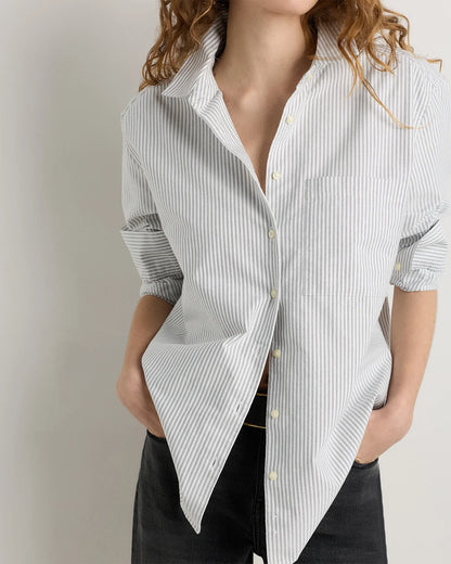 Organic Cotton Relaxed Oxford Shirt - XS / Opal Pink