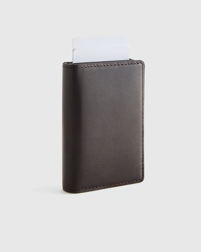 Italian Leather RFID Card Holder - One Size / Hickory